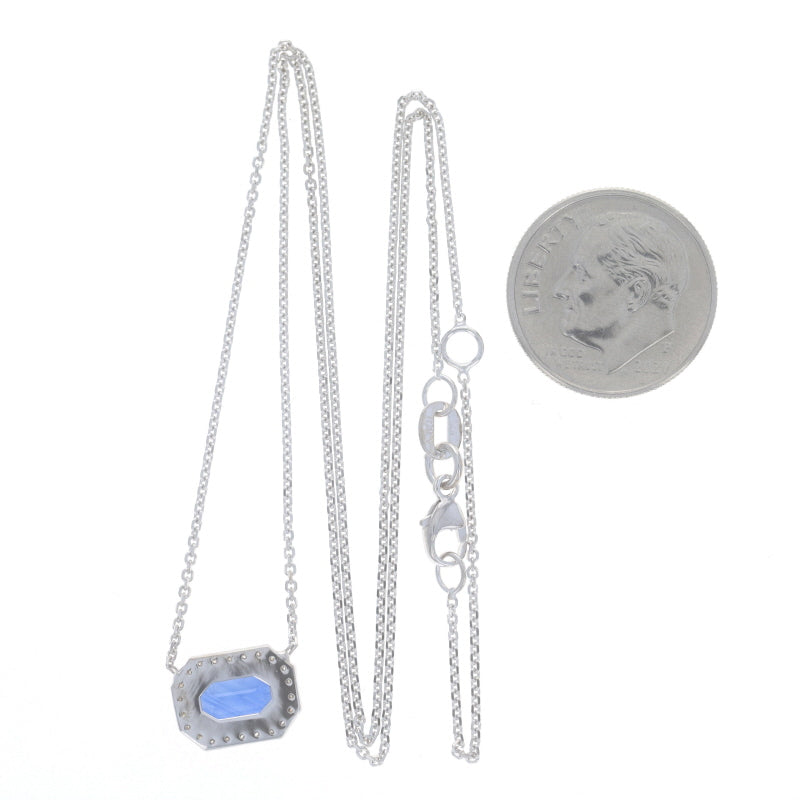 1.34ctw Sapphire & Diamond Necklace White Gold