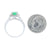 .96ct Emerald & Diamond Double Halo Ring