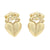 .12ctw Diamond Crowned Heart Earrings Yellow Gold
