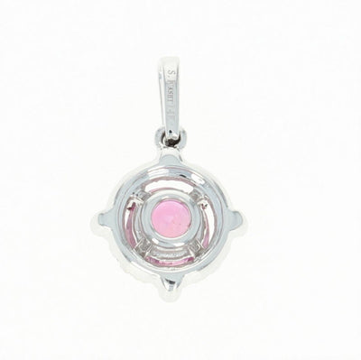Pink Sapphire & Diamond Halo Pendant  .83ctw