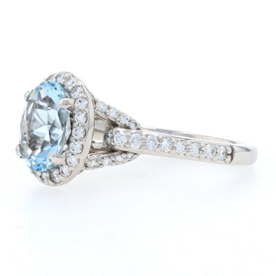 1.35ct Aquamarine & Diamond Ring White Gold