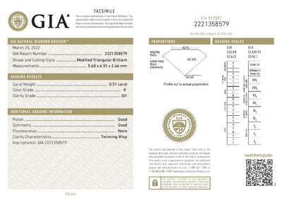 .51ct Loose Diamond Trillion GIA