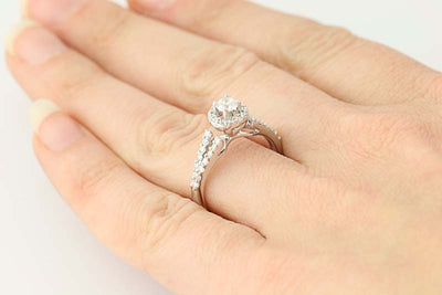 Diamond Halo Engagement Ring .65ctw