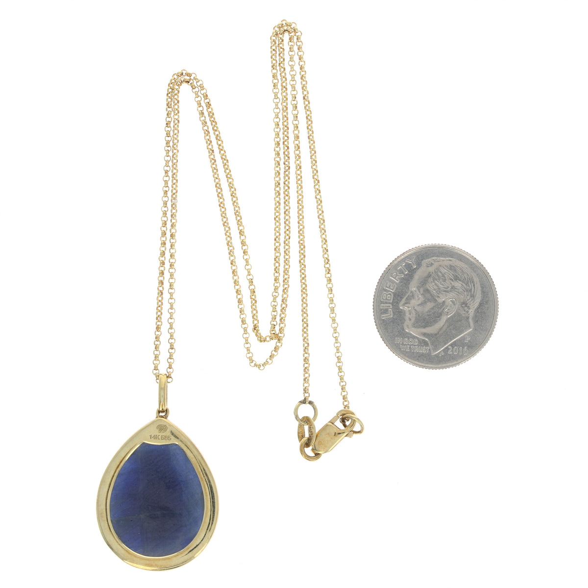 9.20ct Sapphire & Diamond Halo Pendant Necklace Yellow Gold
