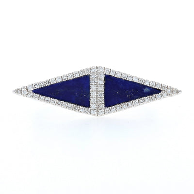Lapis Lazuli & Diamond Ring White Gold