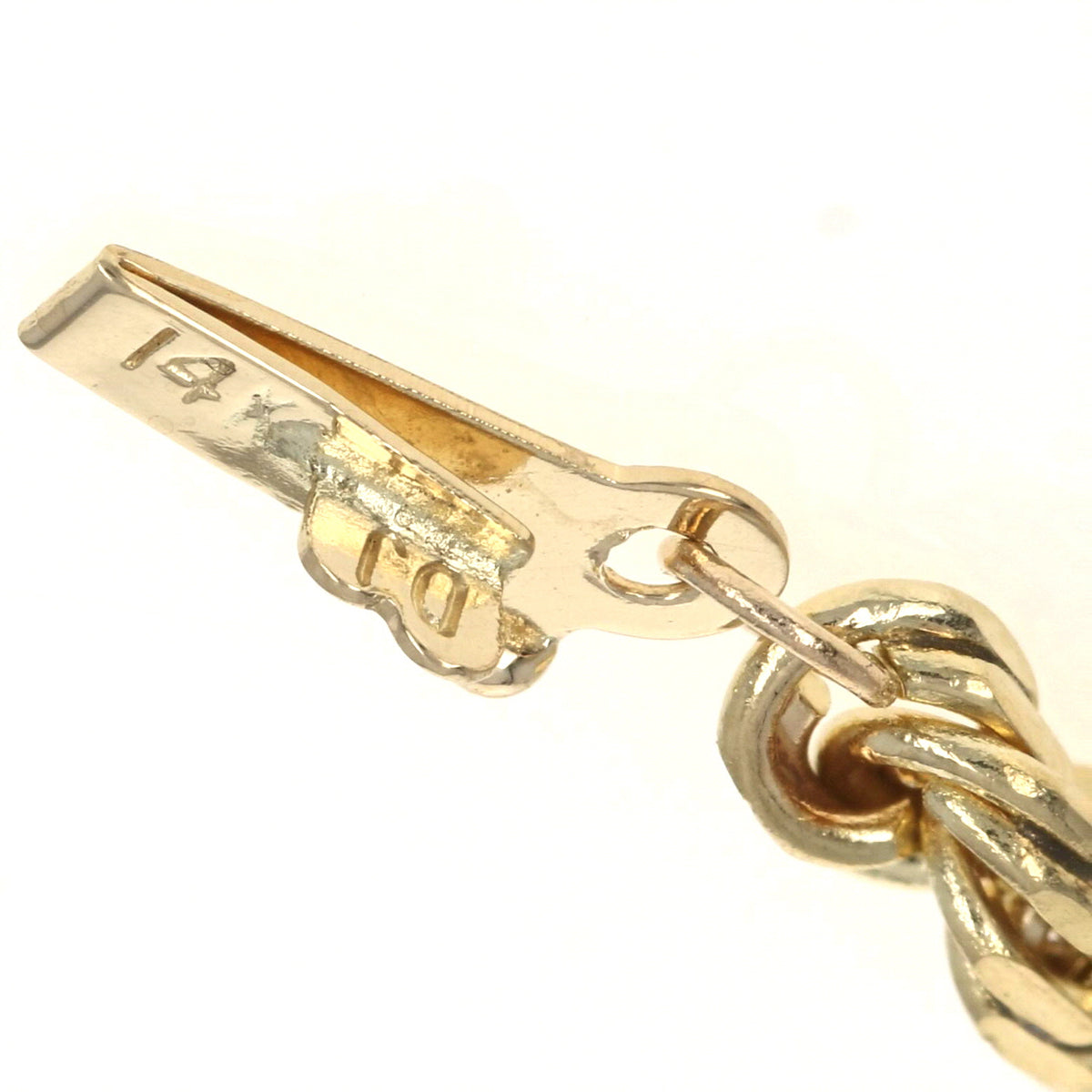 Diamond Cut Rope Chain Bracelet Yellow Gold