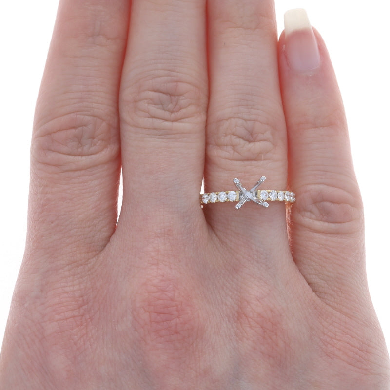 1.26ctw Diamond Engagement Ring & Wedding Band Yellow Gold