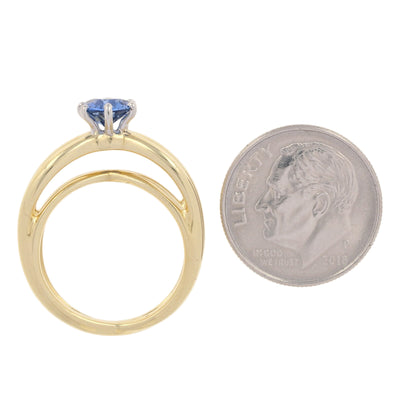 Tiffany & Co. .86ct Sapphire Ring Yellow Gold & Platinum