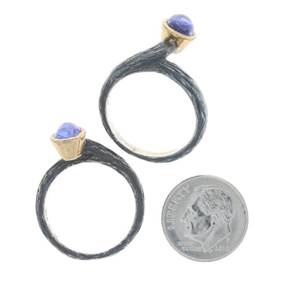 Bora Tanzanite Set of 2 Sterling Silver Rings