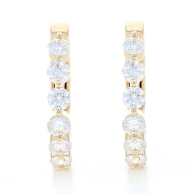 1.54ctw Diamond Earrings Yellow Gold