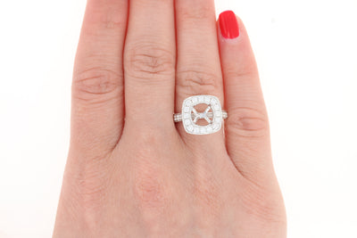 Semi-Mount Halo Engagement Ring .83ctw