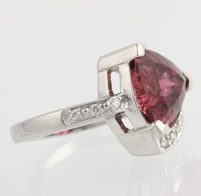 4.85ct Pink Tourmaline & Diamond Ring