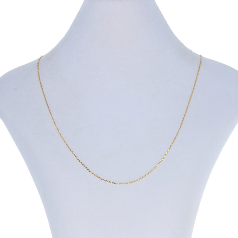 Diamond Cut Cable Chain Necklace Yellow Gold