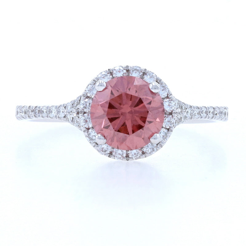 1.21ct Fancy Deep Pink Diamond Ring White Gold