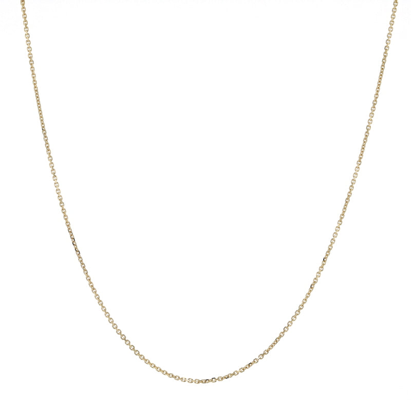 Diamond Cut Cable Chain Necklace Yellow Gold