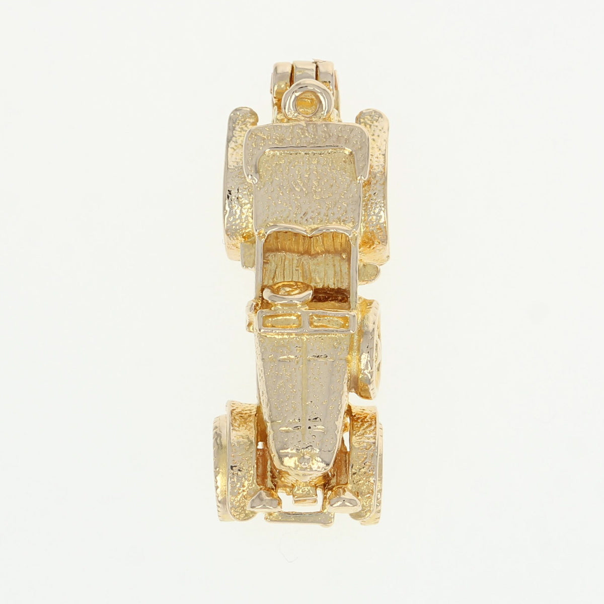 Classic Automobile Charm - 9k Yellow Gold Opens Car's Wheels Move