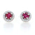 Ruby & Diamond Halo Stud Earrings
