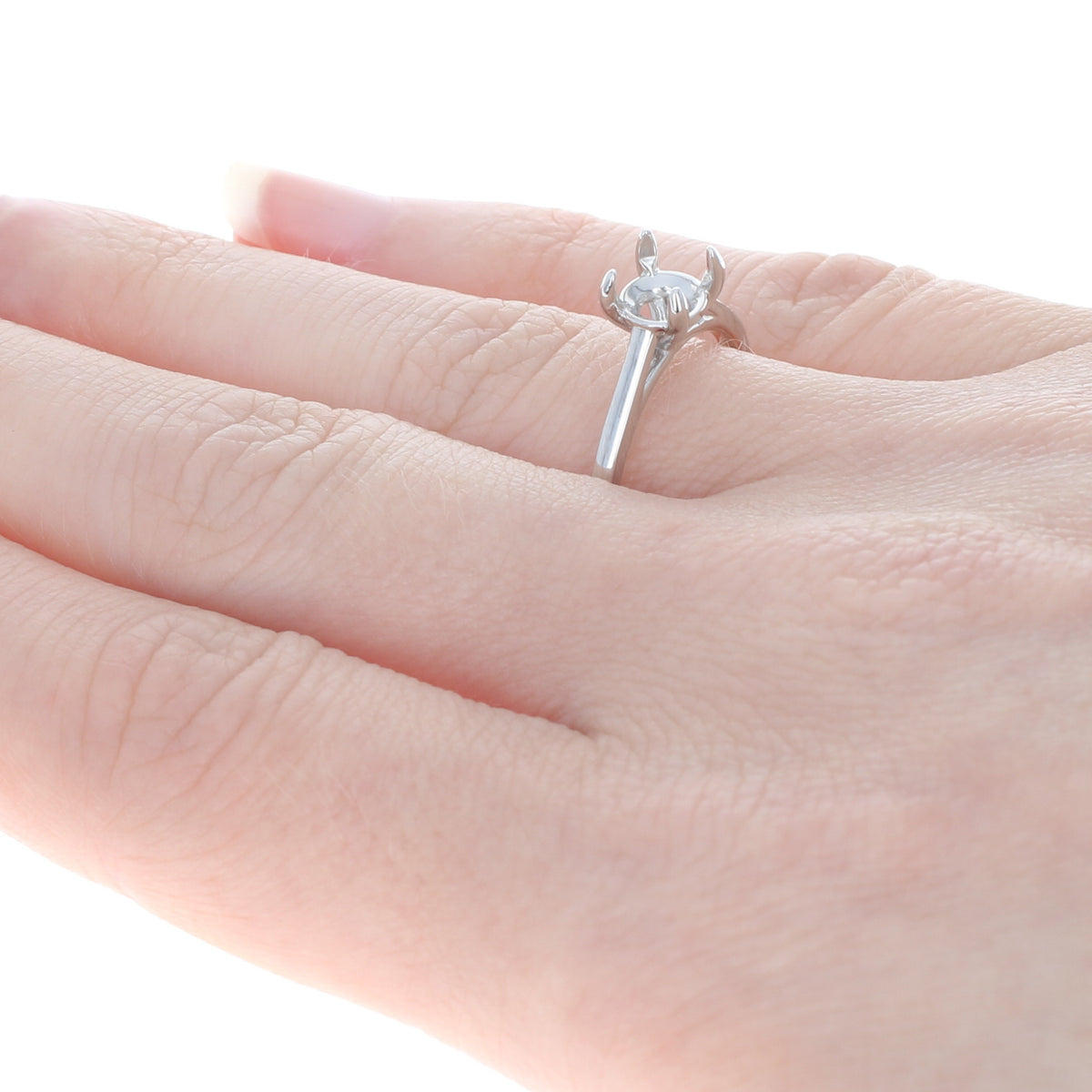 Semi-Mount Solitaire Ring White Gold