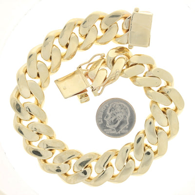.40ct Diamond Cuban Chain Men's Bracelet Yellow Gold