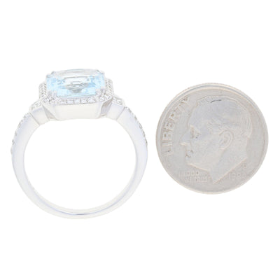 2.58ct Aquamarine & Diamond Ring White Gold
