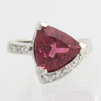 4.85ct Pink Tourmaline & Diamond Ring