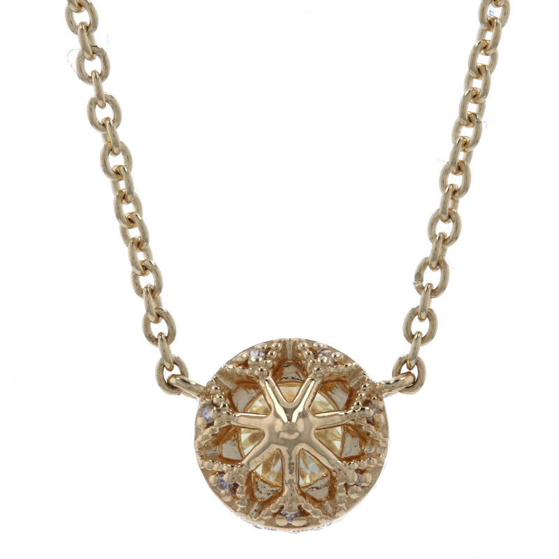 .56ctw Diamond Reversible Halo Necklace Yellow Gold
