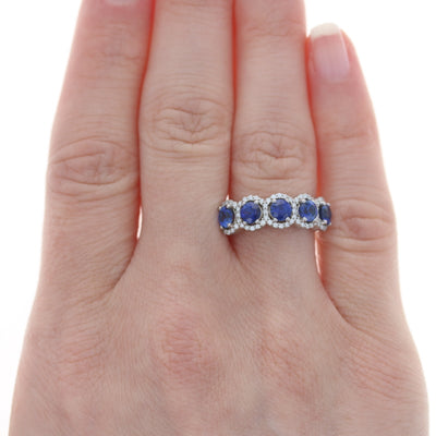 1.62ctw Sapphire & Diamond Ring White Gold