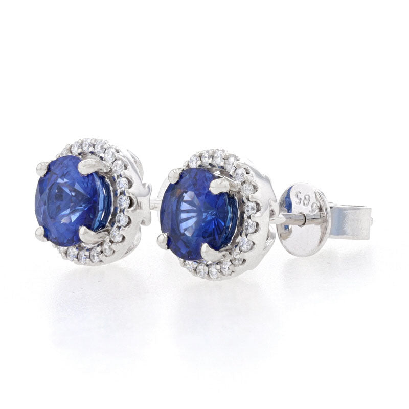 2.02ctw Sapphire & Diamond Earrings White Gold