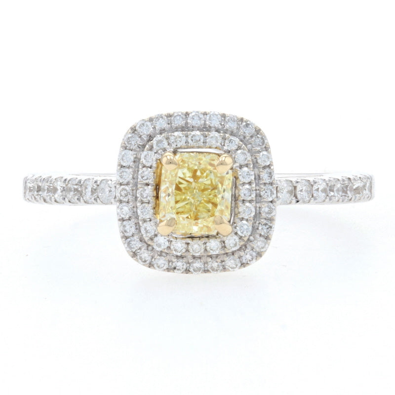 .57ct Fancy Light Yellow Diamond Ring White Gold