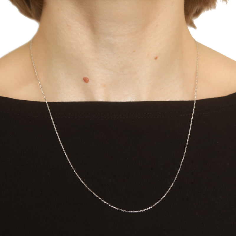 Diamond Cut Cable Chain Necklace White Gold