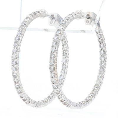 2.58ctw Diamond Hoop Earrings White Gold
