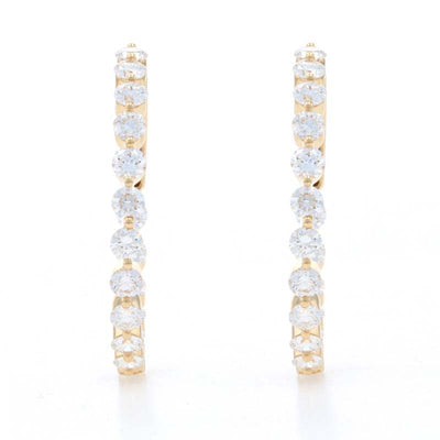 3.08ctw Diamond Earrings Yellow Gold
