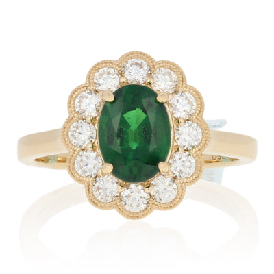 1.49ct Tsavorite Garnet & Diamond Ring