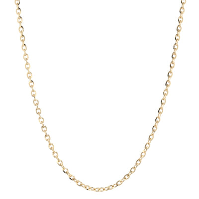 Diamond Cut Cable Chain Necklace Yellow Gold