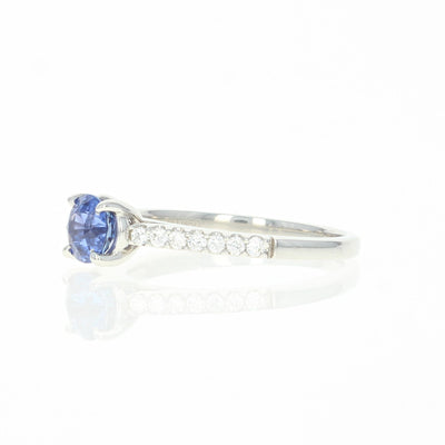 Sapphire & Diamond Solitaire Engagement Ring 1.12ctw