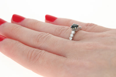 Square Cushion Cut Sapphire & Diamond Engagement Ring 1.17ctw