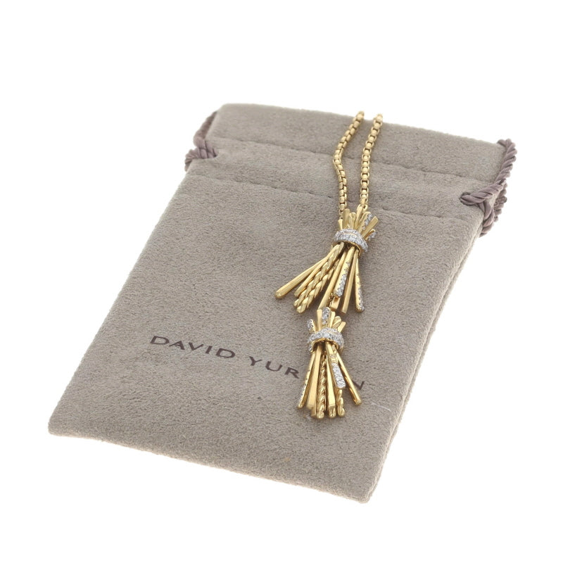 David Yurman Angelika Tassel .79ctw Diamond Necklace Yellow Gold