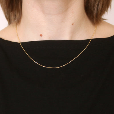 Diamond Cut Cable Chain Necklace Yellow Gold