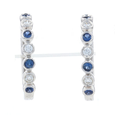 .25ctw Sapphire & Diamond Earrings White Gold