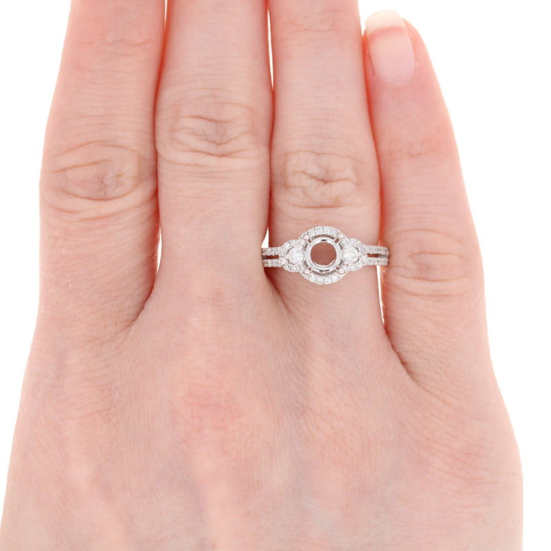 Semi-Mount Halo Engagement Ring .50ctw
