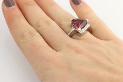 4.85ct Pink Tourmaline & Diamond Ring