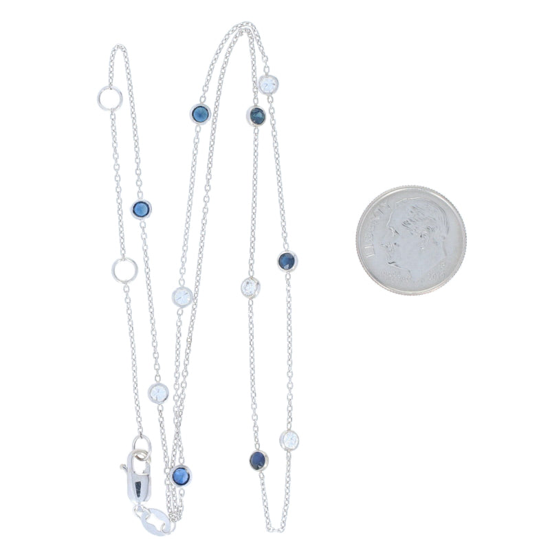 Sapphire & Diamond Necklace 1.28ctw