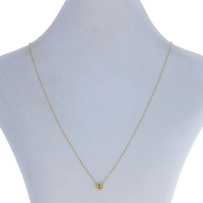 .46ctw Citrine & Diamond Necklace Yellow Gold