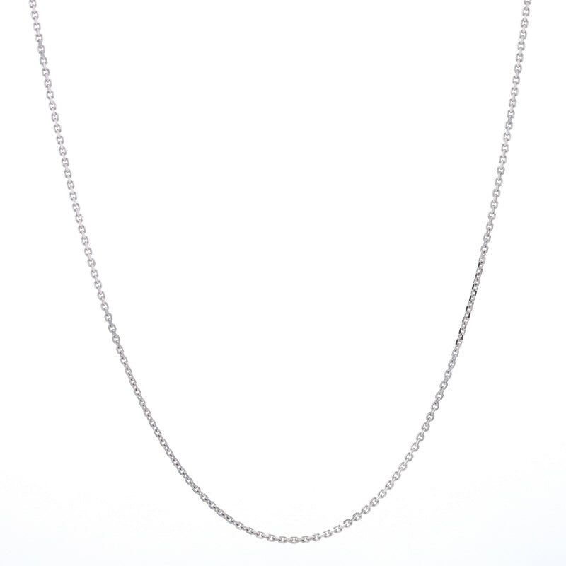 Diamond Cut Cable Chain Necklace White Gold