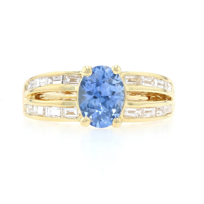 1.48ct Sapphire & Diamond Ring Yellow Gold