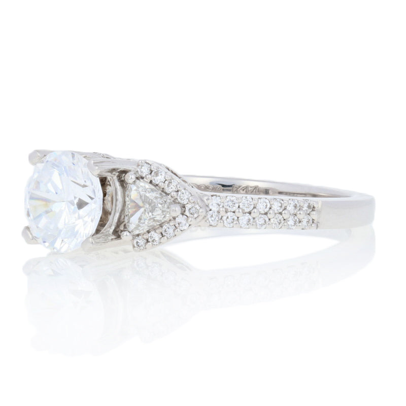 Semi-Mount Diamond Accented Engagement Ring