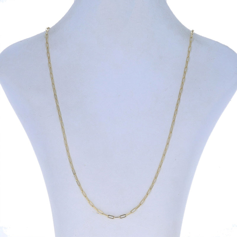 Paperclip Chain Necklace Yellow Gold