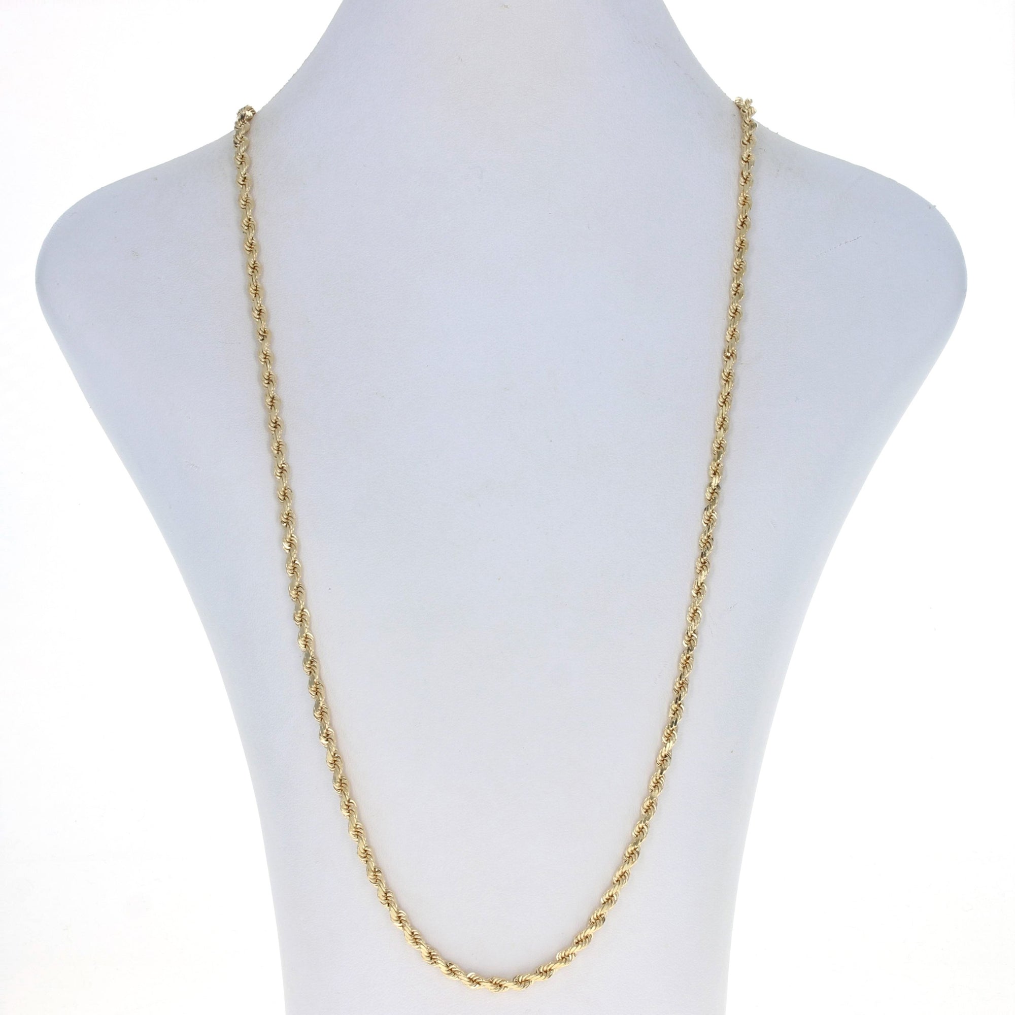 18K Yellow Gold-Plated Diamond-Cut Rope Necklace – RM Gold NYC