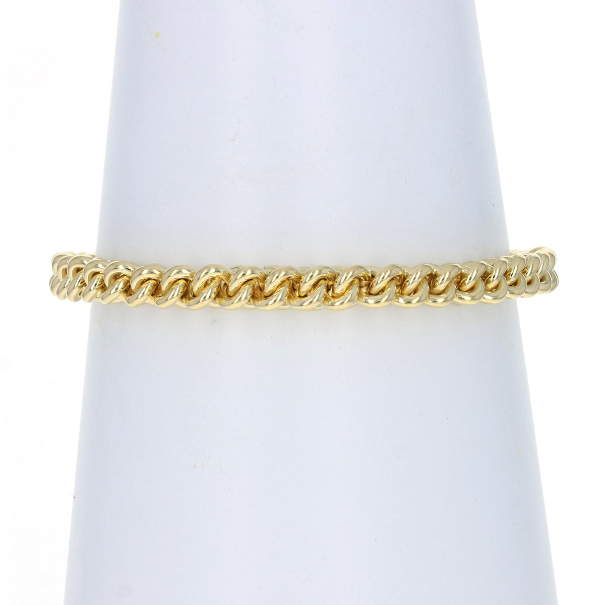 Fancy Woven Cable Chain Bracelet Yellow Gold