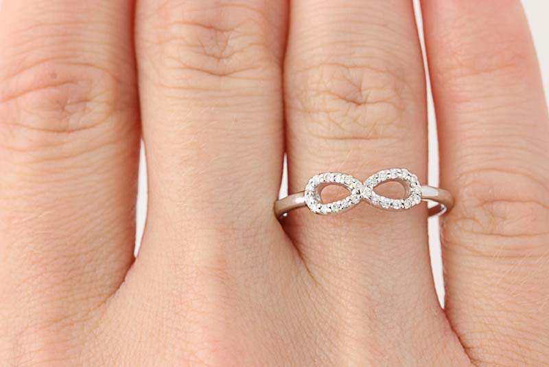 Infinity Knot Diamond Ring  .14ctw